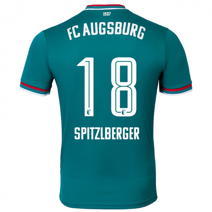 Niño Fútbol Camiseta Jordan Spitzlberger #18 Verde Oscuro 2ª Equipación 2024/25