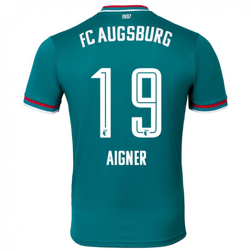 Niño Fútbol Camiseta Lukas Aigner #19 Verde Oscuro 2ª Equipación 2024/25