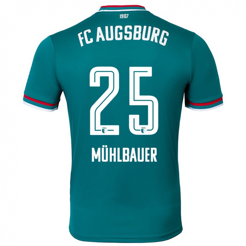 Niño Fútbol Camiseta Simon Mühlbauer #25 Verde Oscuro 2ª Equipación 2024/25