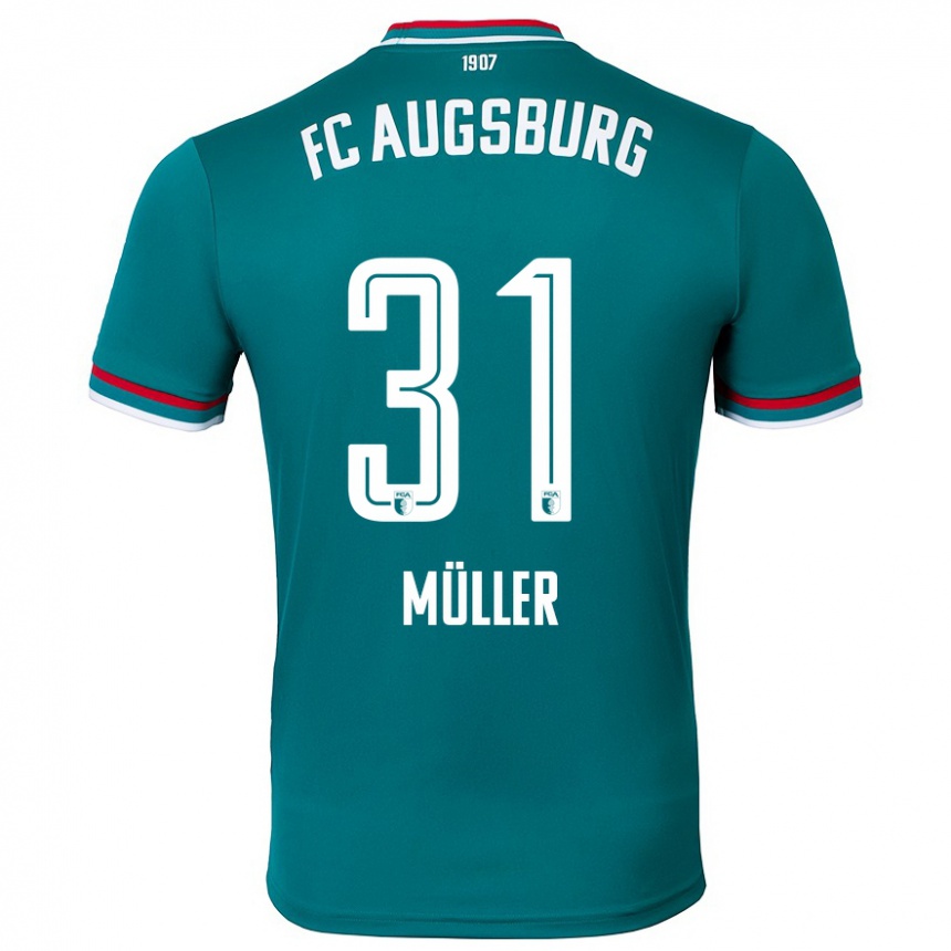 Niño Fútbol Camiseta Noah Müller #31 Verde Oscuro 2ª Equipación 2024/25