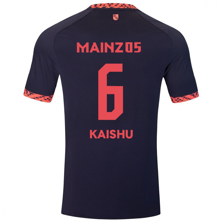 Niño Fútbol Camiseta Kaishu Sano #6 Azul Coral Rojo 2ª Equipación 2024/25