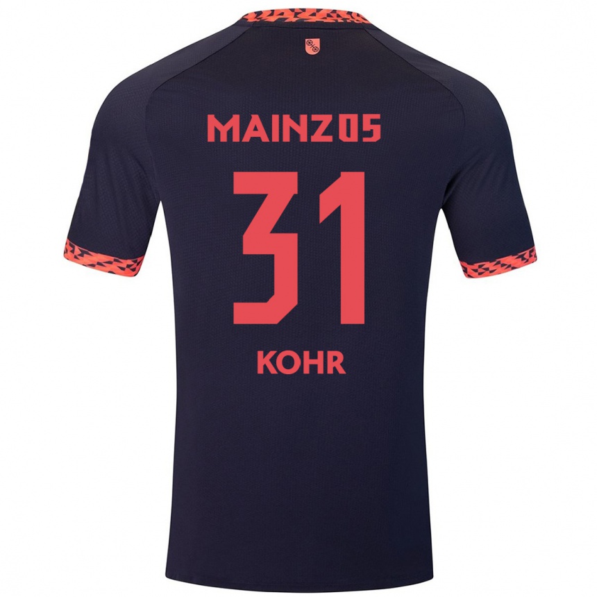 Niño Fútbol Camiseta Dominik Kohr #31 Azul Coral Rojo 2ª Equipación 2024/25