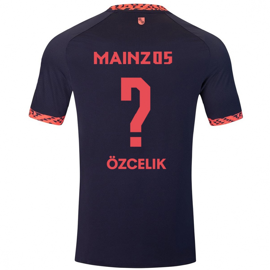 Niño Fútbol Camiseta Mehmet Özcelik #0 Azul Coral Rojo 2ª Equipación 2024/25