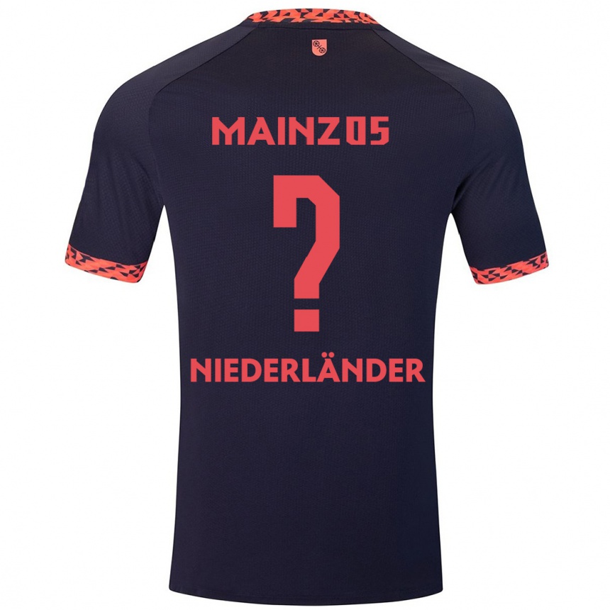 Niño Fútbol Camiseta Lennart Niederländer #0 Azul Coral Rojo 2ª Equipación 2024/25