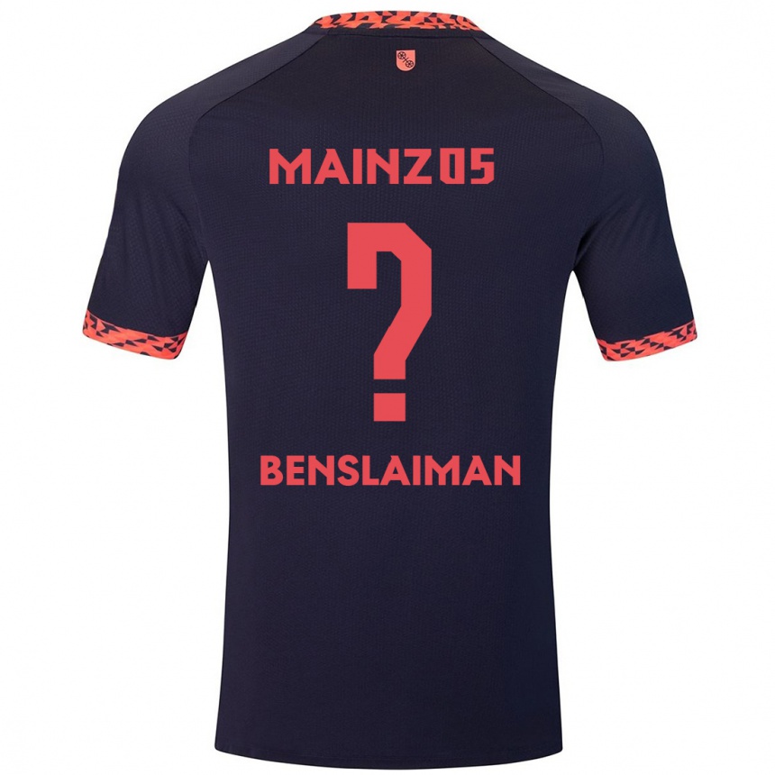 Niño Fútbol Camiseta Mohamed Benslaiman #0 Azul Coral Rojo 2ª Equipación 2024/25