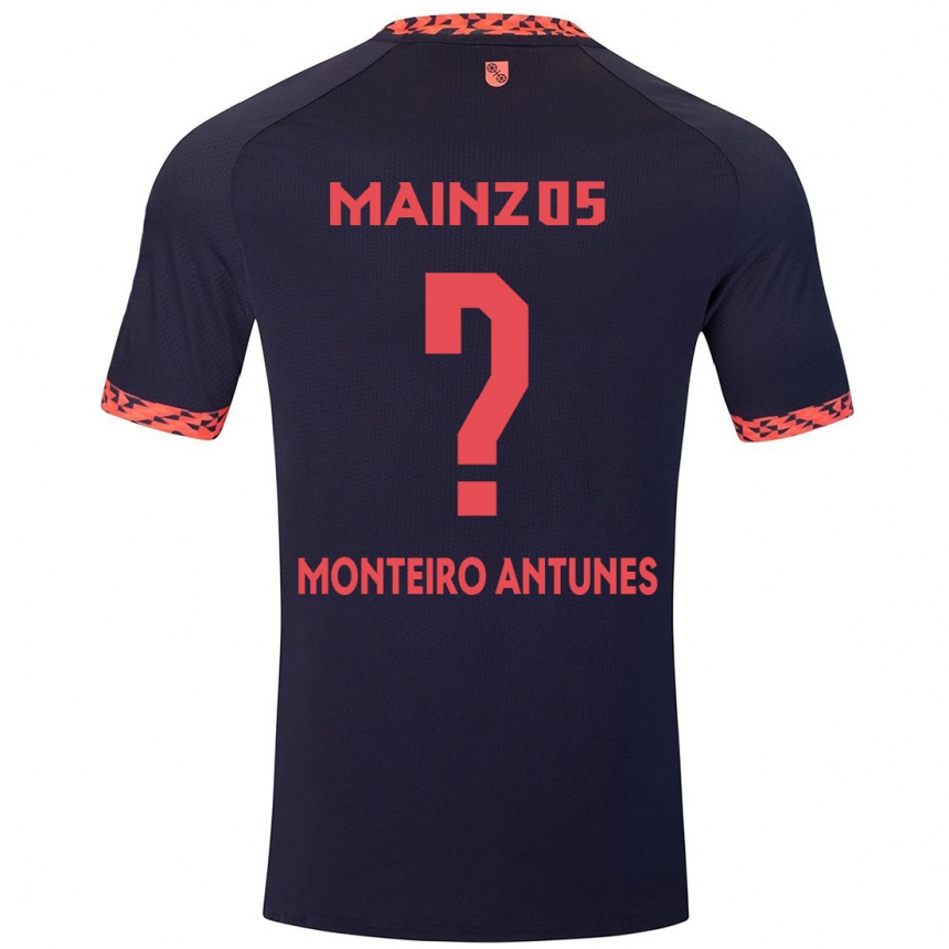 Niño Fútbol Camiseta Rafael Monteiro Antunes #0 Azul Coral Rojo 2ª Equipación 2024/25