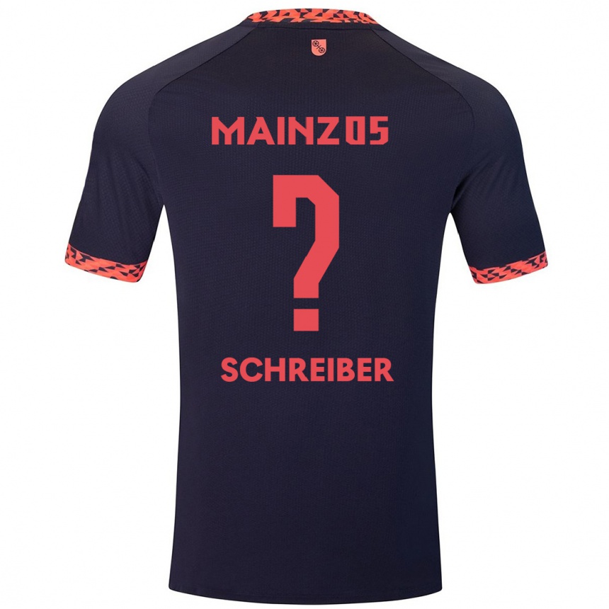 Niño Fútbol Camiseta Philipp Schreiber #0 Azul Coral Rojo 2ª Equipación 2024/25