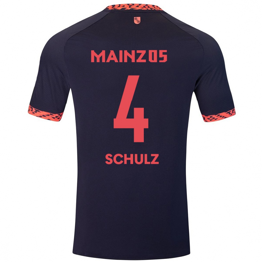 Niño Fútbol Camiseta Philipp Schulz #4 Azul Coral Rojo 2ª Equipación 2024/25