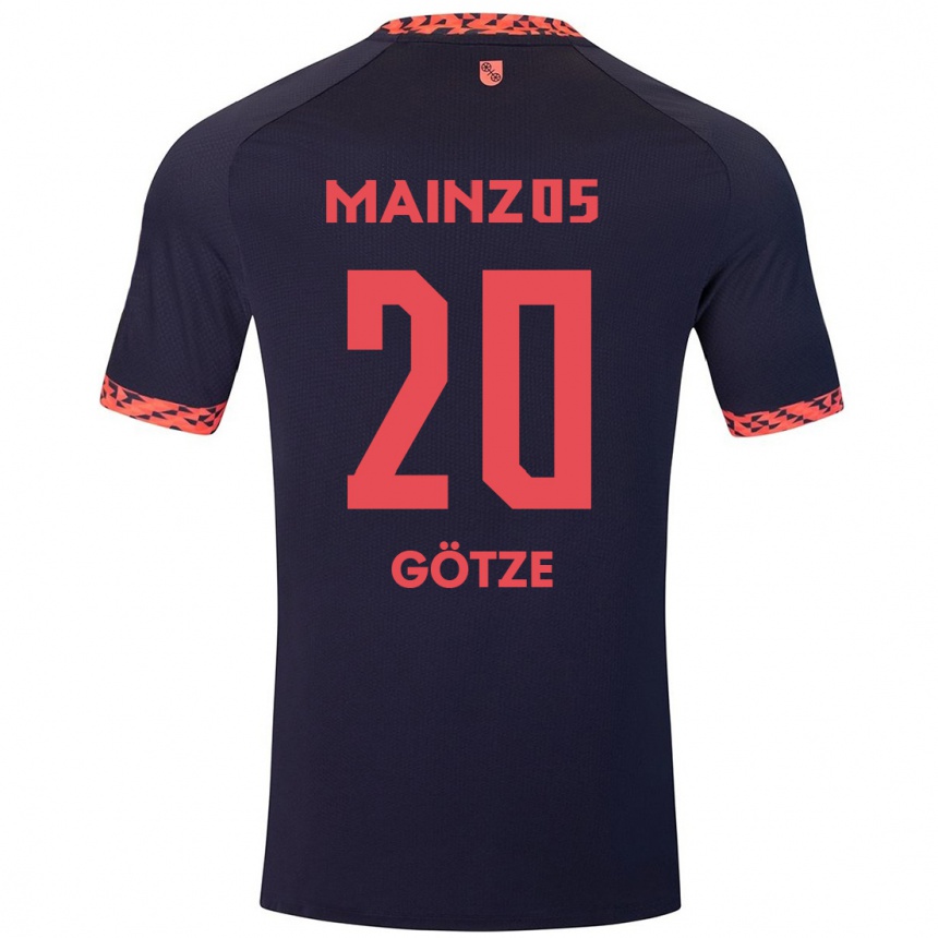 Niño Fútbol Camiseta Justus Götze #20 Azul Coral Rojo 2ª Equipación 2024/25