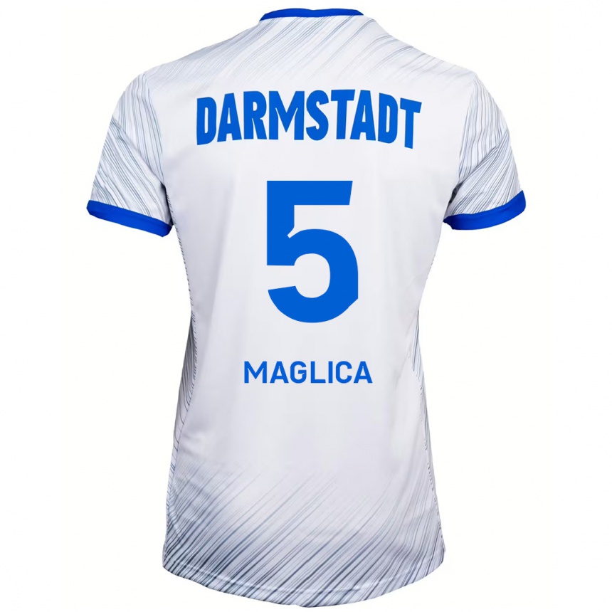 Niño Fútbol Camiseta Matej Maglica #5 Blanco Azul 2ª Equipación 2024/25