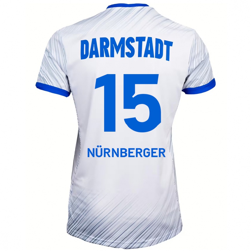 Niño Fútbol Camiseta Fabian Nürnberger #15 Blanco Azul 2ª Equipación 2024/25