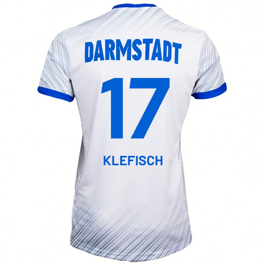 Niño Fútbol Camiseta Kai Klefisch #17 Blanco Azul 2ª Equipación 2024/25