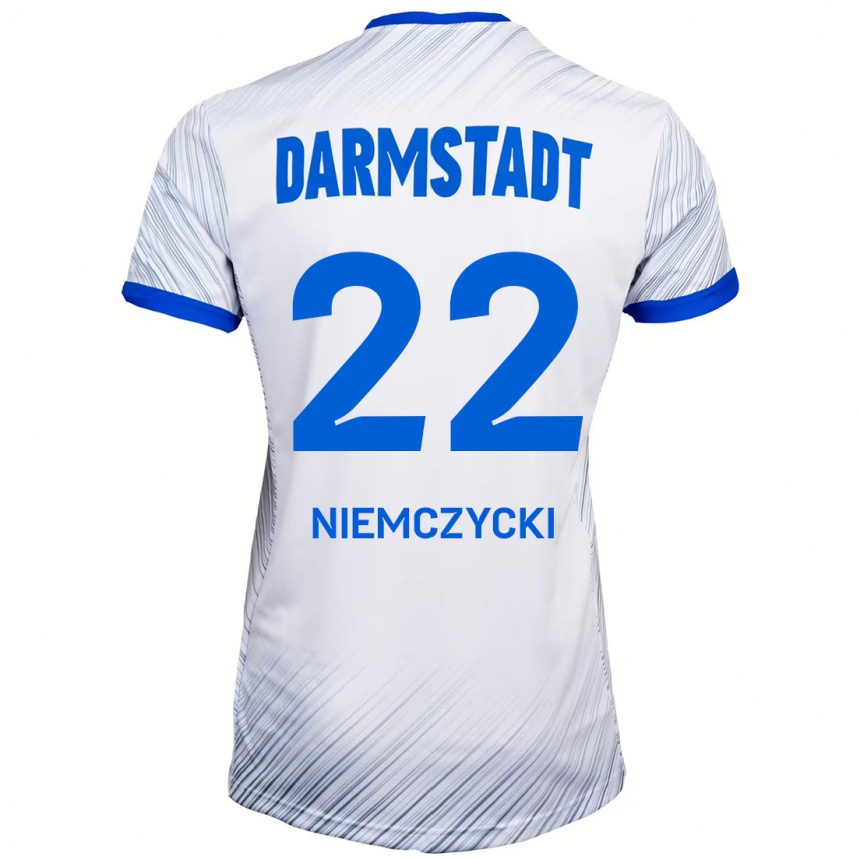 Niño Fútbol Camiseta Karol Niemczycki #22 Blanco Azul 2ª Equipación 2024/25