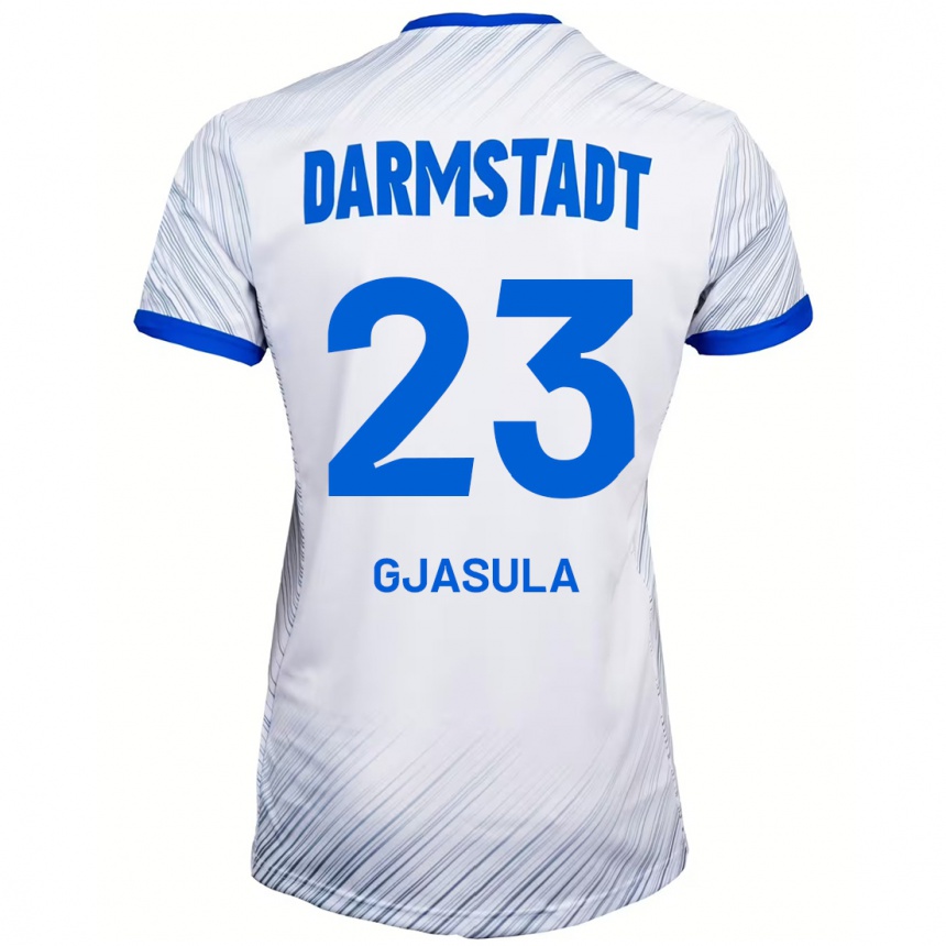 Niño Fútbol Camiseta Klaus Gjasula #23 Blanco Azul 2ª Equipación 2024/25