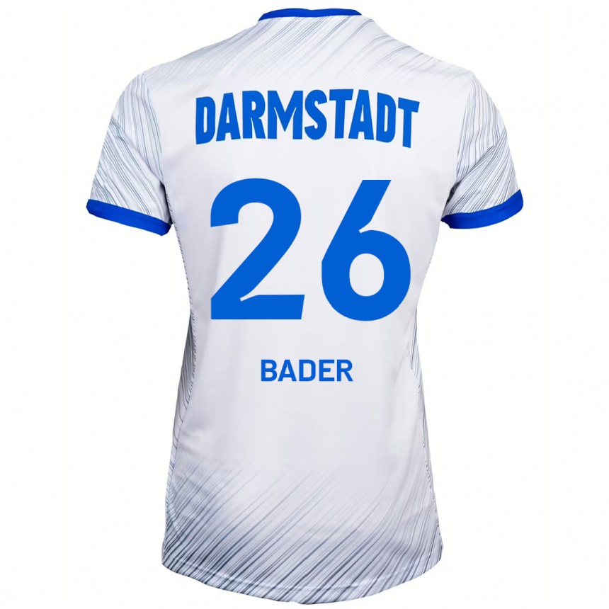 Niño Fútbol Camiseta Matthias Bader #26 Blanco Azul 2ª Equipación 2024/25