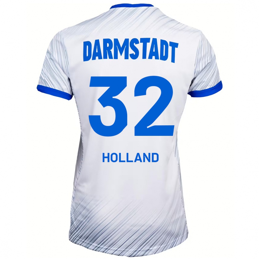 Niño Fútbol Camiseta Fabian Holland #32 Blanco Azul 2ª Equipación 2024/25