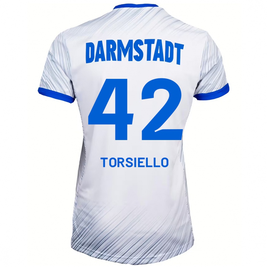 Niño Fútbol Camiseta Fabio Torsiello #42 Blanco Azul 2ª Equipación 2024/25