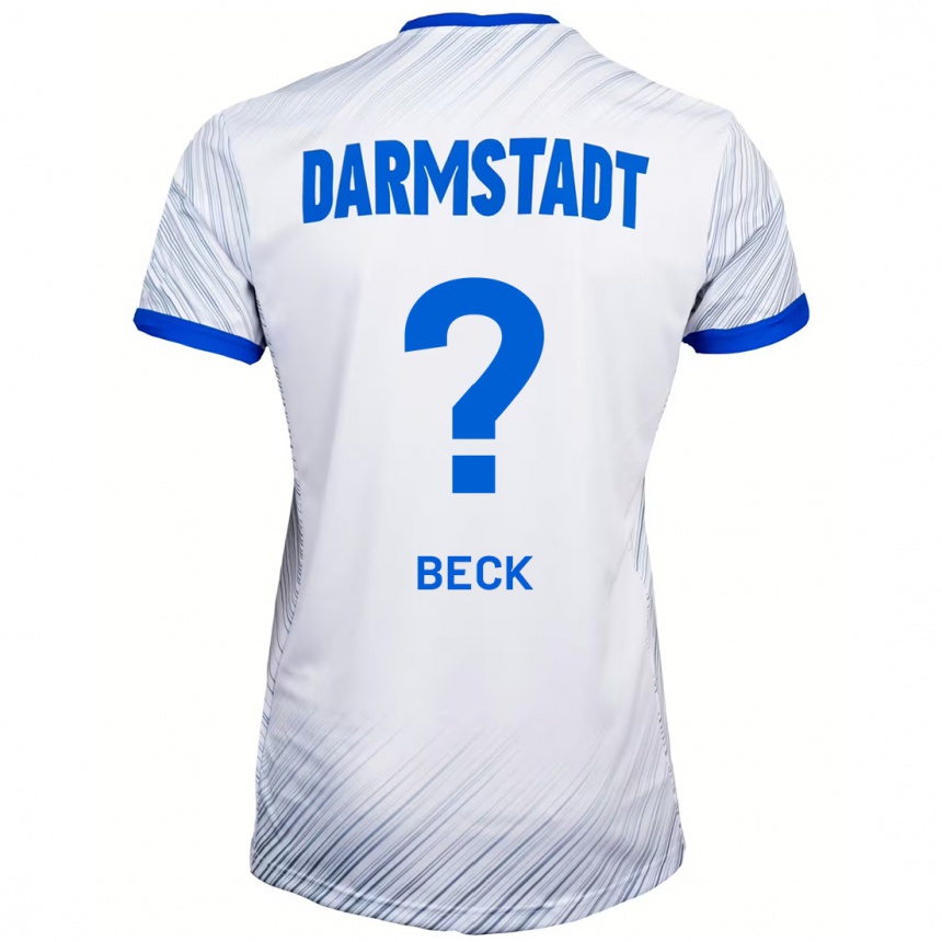 Niño Fútbol Camiseta Kerim Beck #0 Blanco Azul 2ª Equipación 2024/25