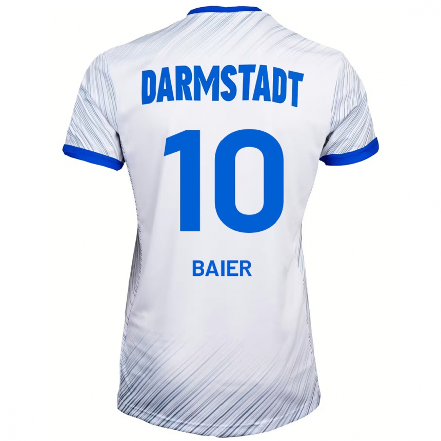 Niño Fútbol Camiseta Nico Baier #10 Blanco Azul 2ª Equipación 2024/25