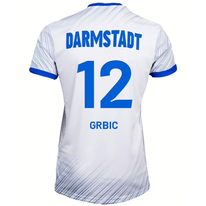 Niño Fútbol Camiseta Viktor Grbic #12 Blanco Azul 2ª Equipación 2024/25