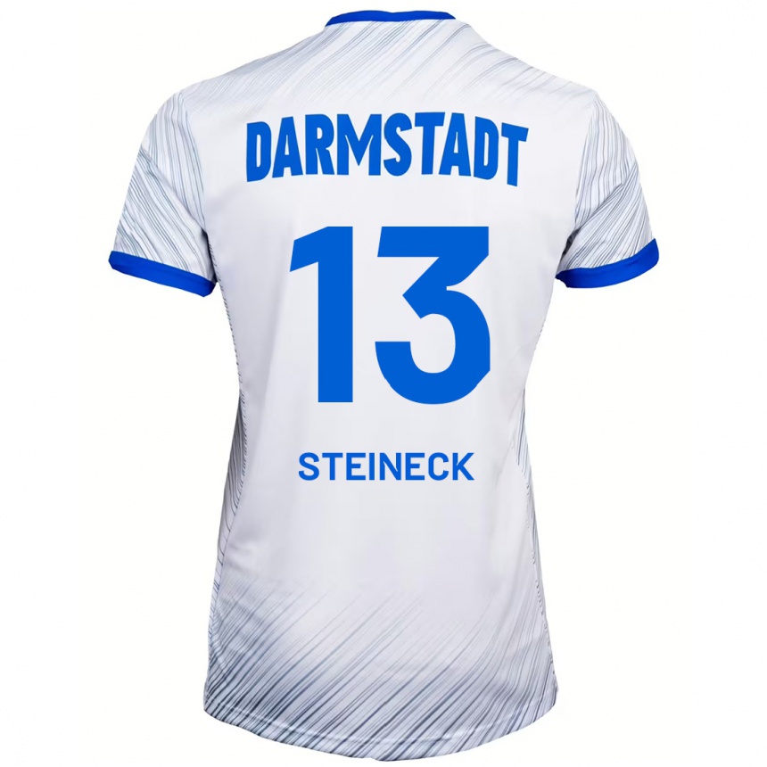 Niño Fútbol Camiseta Tom Steineck #13 Blanco Azul 2ª Equipación 2024/25