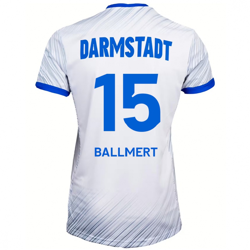 Niño Fútbol Camiseta Markus Ballmert #15 Blanco Azul 2ª Equipación 2024/25