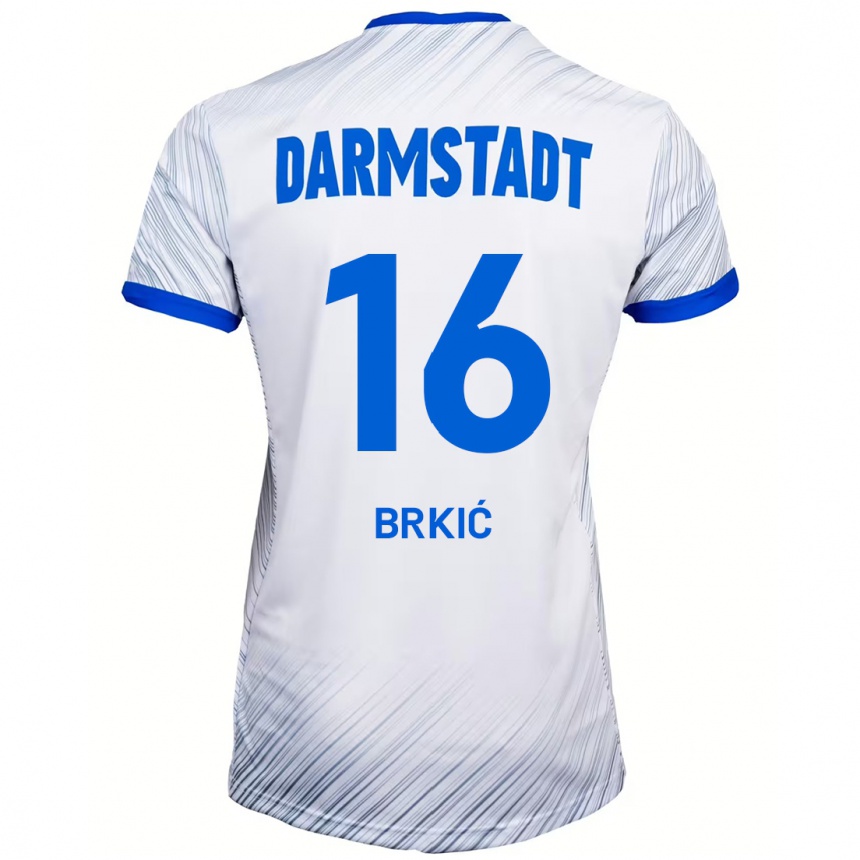 Niño Fútbol Camiseta Amar Brkić #16 Blanco Azul 2ª Equipación 2024/25