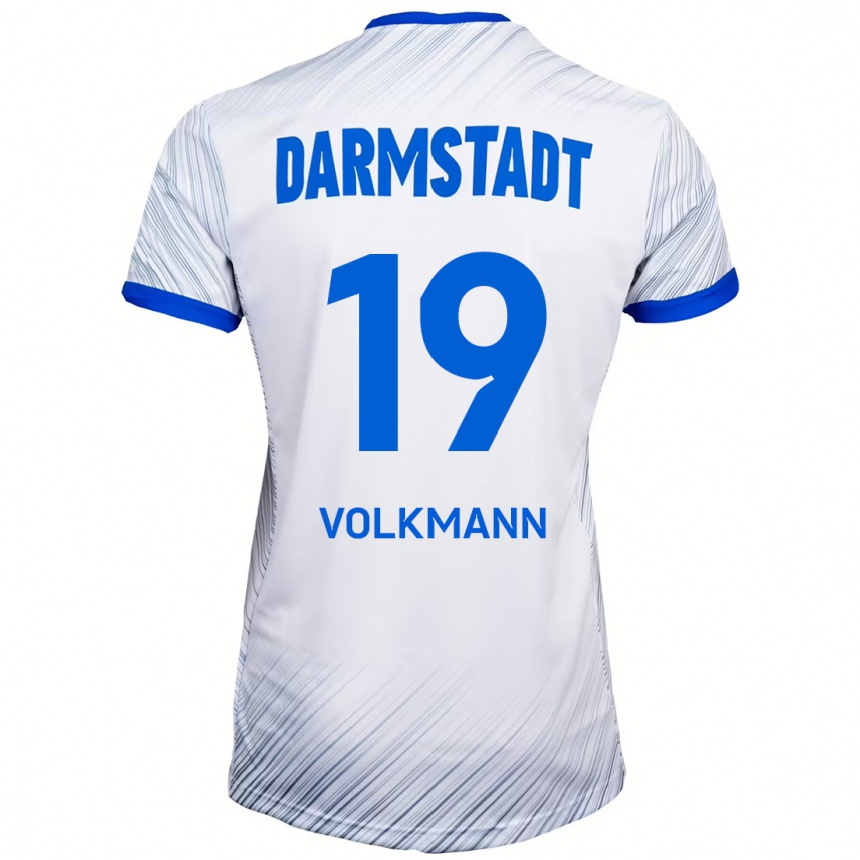 Niño Fútbol Camiseta Japhet Volkmann #19 Blanco Azul 2ª Equipación 2024/25