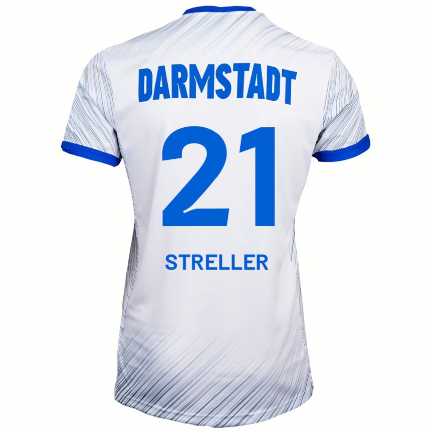 Niño Fútbol Camiseta Till Streller #21 Blanco Azul 2ª Equipación 2024/25