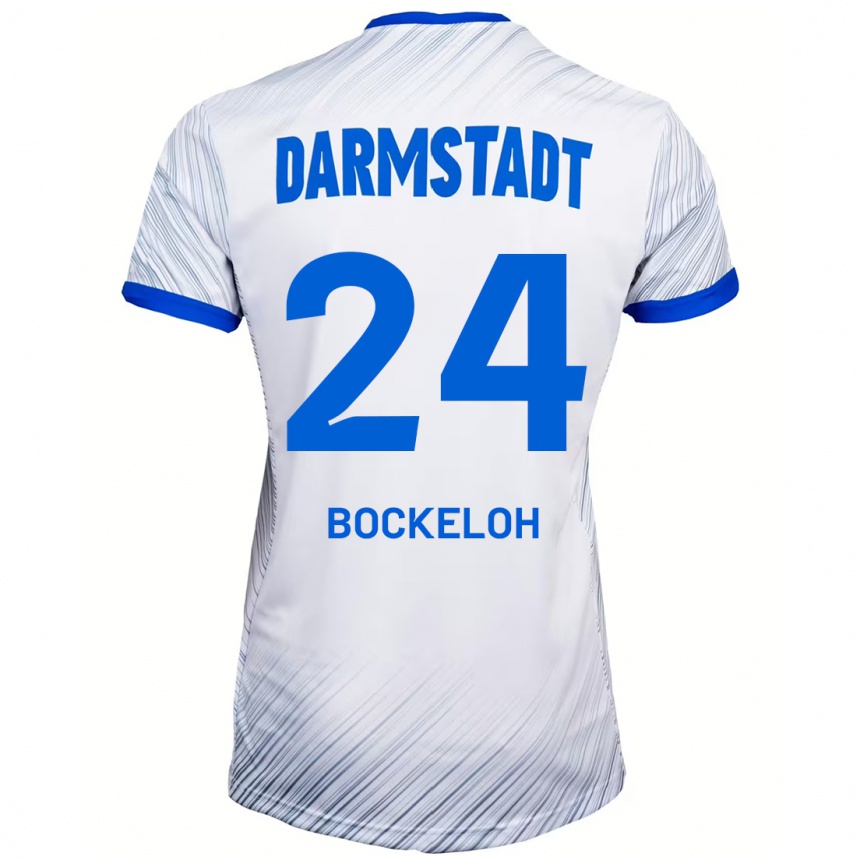 Niño Fútbol Camiseta Leonhard Bockeloh #24 Blanco Azul 2ª Equipación 2024/25