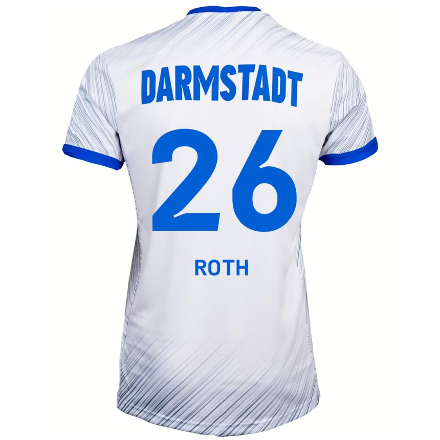 Niño Fútbol Camiseta Maximilian Roth #26 Blanco Azul 2ª Equipación 2024/25