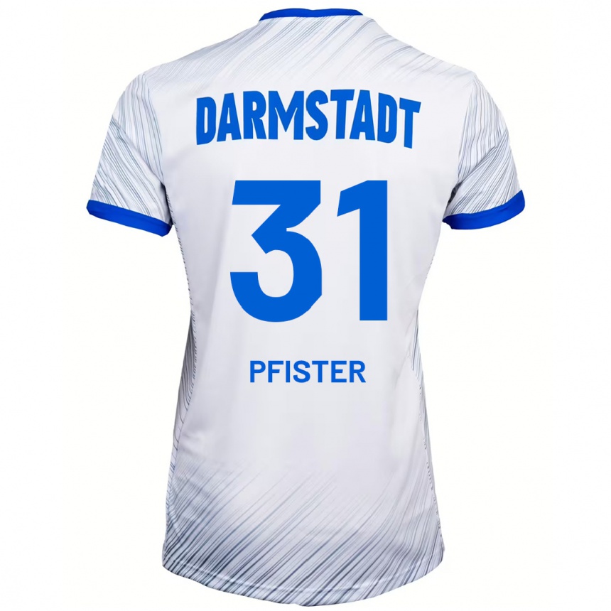 Niño Fútbol Camiseta Max Pfister #31 Blanco Azul 2ª Equipación 2024/25