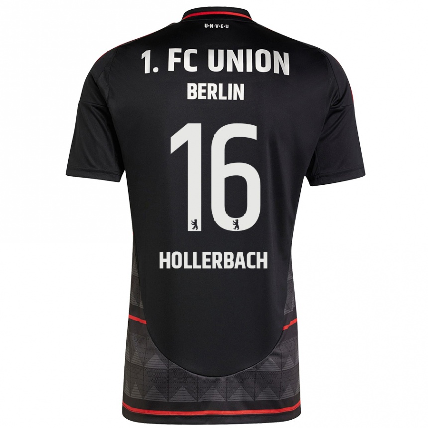 Niño Fútbol Camiseta Benedict Hollerbach #16 Negro 2ª Equipación 2024/25