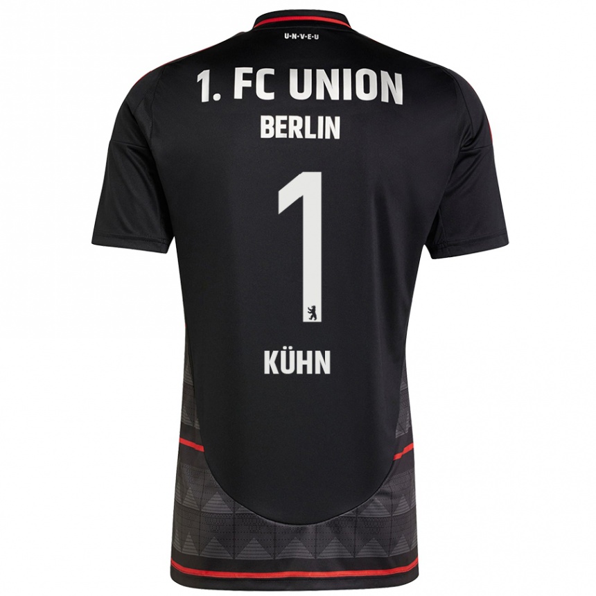 Niño Fútbol Camiseta Samuel Kühn #1 Negro 2ª Equipación 2024/25