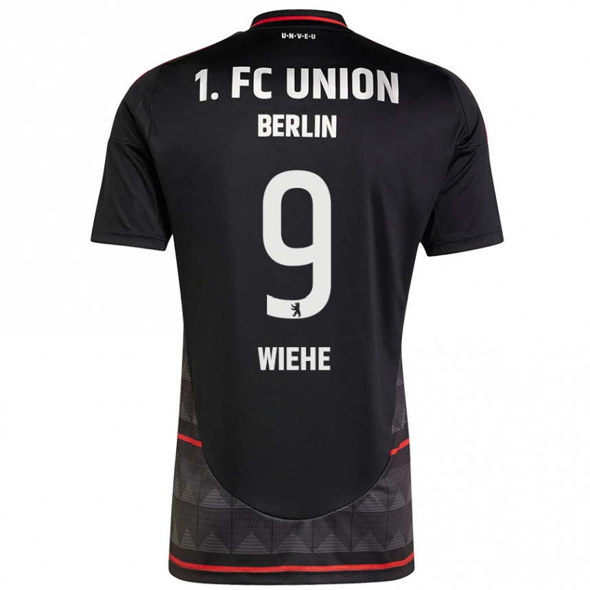 Niño Fútbol Camiseta Jakob Wiehe #9 Negro 2ª Equipación 2024/25