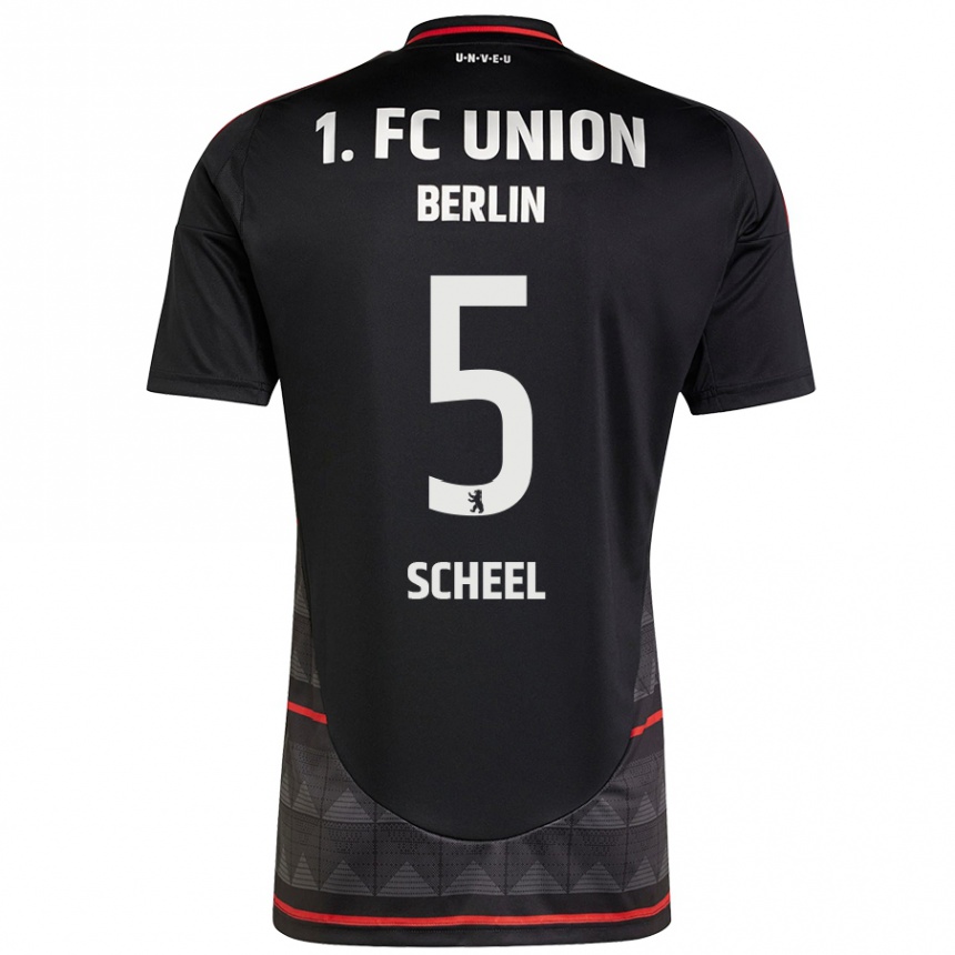 Niño Fútbol Camiseta Luca Scheel #5 Negro 2ª Equipación 2024/25