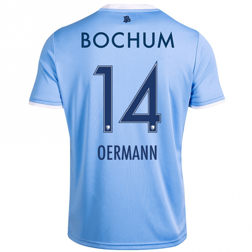 Niño Fútbol Camiseta Tim Oermann #14 Azul Cielo 2ª Equipación 2024/25