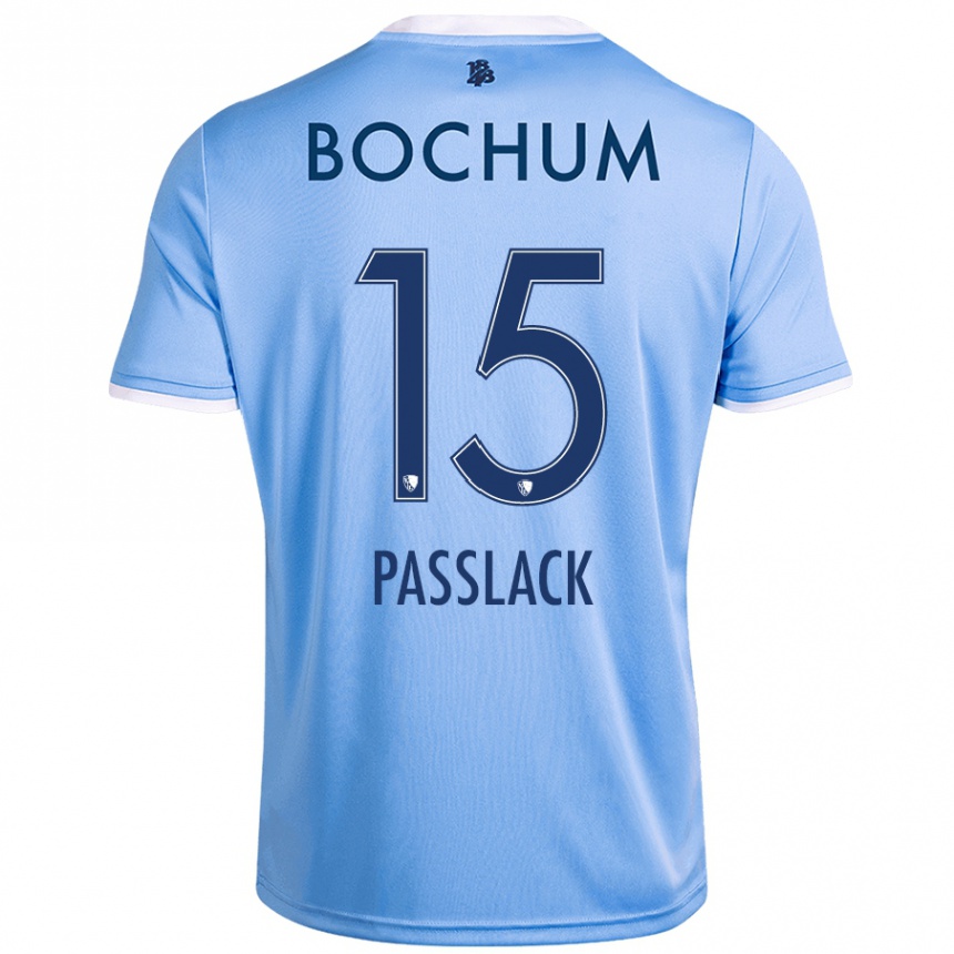 Niño Fútbol Camiseta Felix Passlack #15 Azul Cielo 2ª Equipación 2024/25