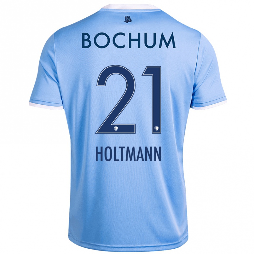 Niño Fútbol Camiseta Gerrit Holtmann #21 Azul Cielo 2ª Equipación 2024/25