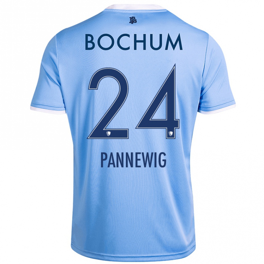 Niño Fútbol Camiseta Mats Pannewig #24 Azul Cielo 2ª Equipación 2024/25