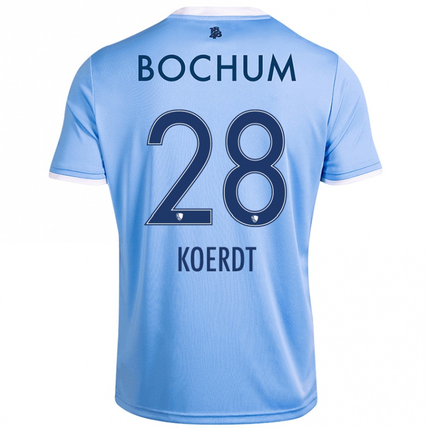 Niño Fútbol Camiseta Lennart Koerdt #28 Azul Cielo 2ª Equipación 2024/25