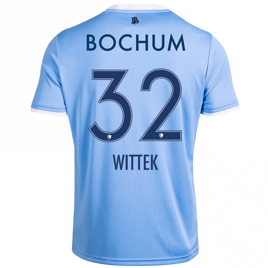 Niño Fútbol Camiseta Maximilian Wittek #32 Azul Cielo 2ª Equipación 2024/25