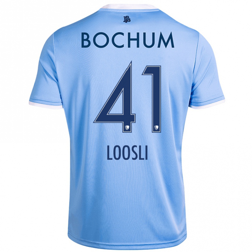 Niño Fútbol Camiseta Noah Loosli #41 Azul Cielo 2ª Equipación 2024/25