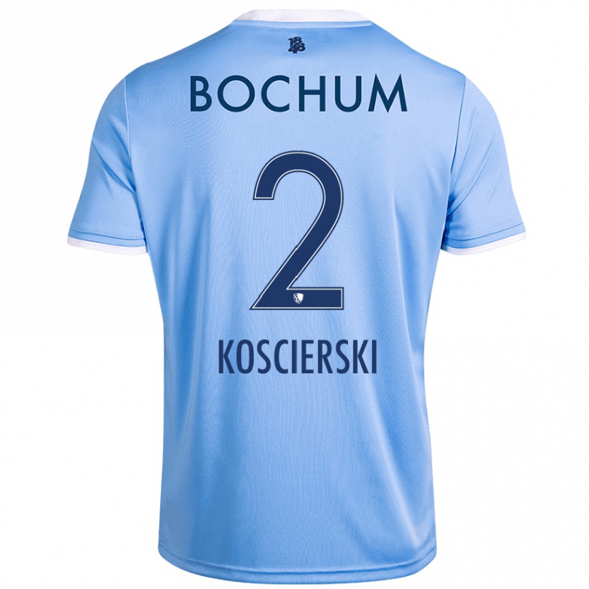 Niño Fútbol Camiseta Kacper Koscierski #2 Azul Cielo 2ª Equipación 2024/25