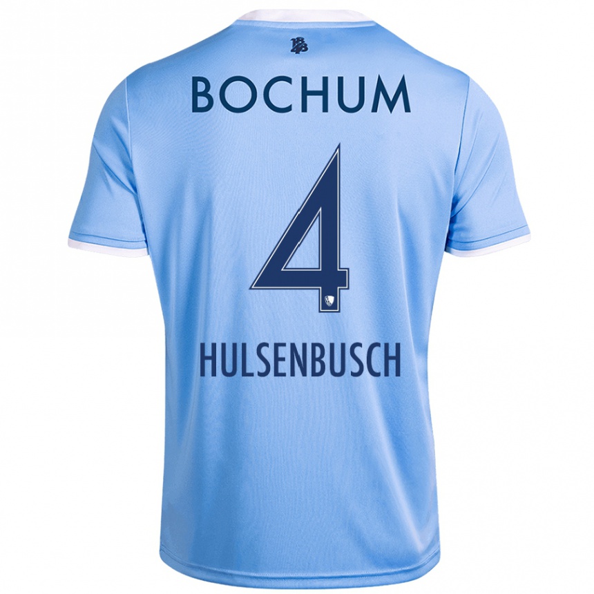 Niño Fútbol Camiseta Daniel Hülsenbusch #4 Azul Cielo 2ª Equipación 2024/25