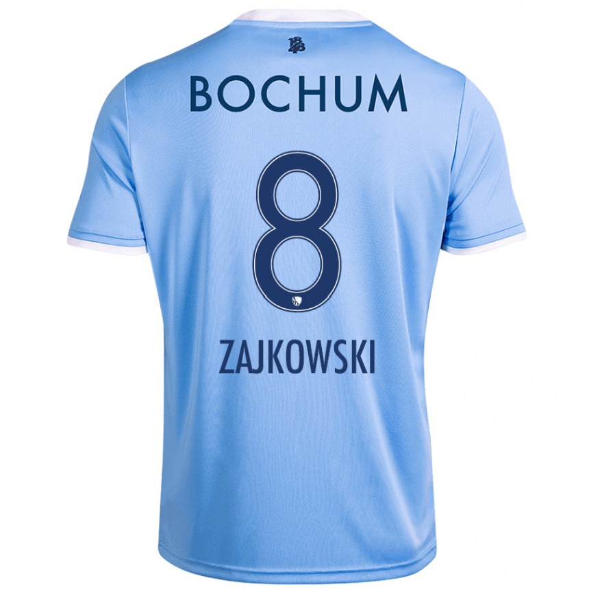 Niño Fútbol Camiseta Cedric Zajkowski #8 Azul Cielo 2ª Equipación 2024/25