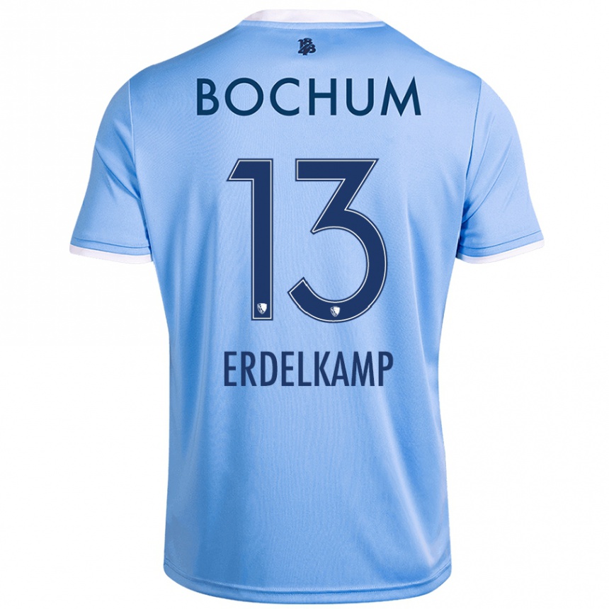 Niño Fútbol Camiseta Luca Erdelkamp #13 Azul Cielo 2ª Equipación 2024/25