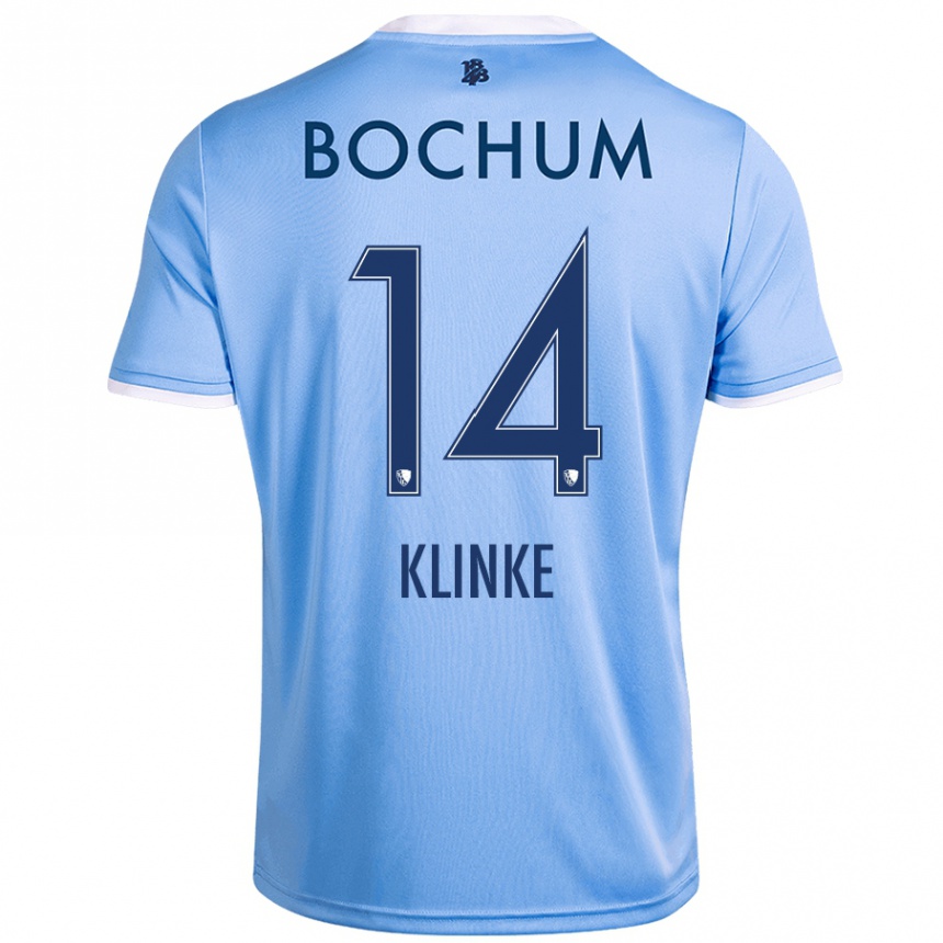 Niño Fútbol Camiseta Niklas Klinke #14 Azul Cielo 2ª Equipación 2024/25