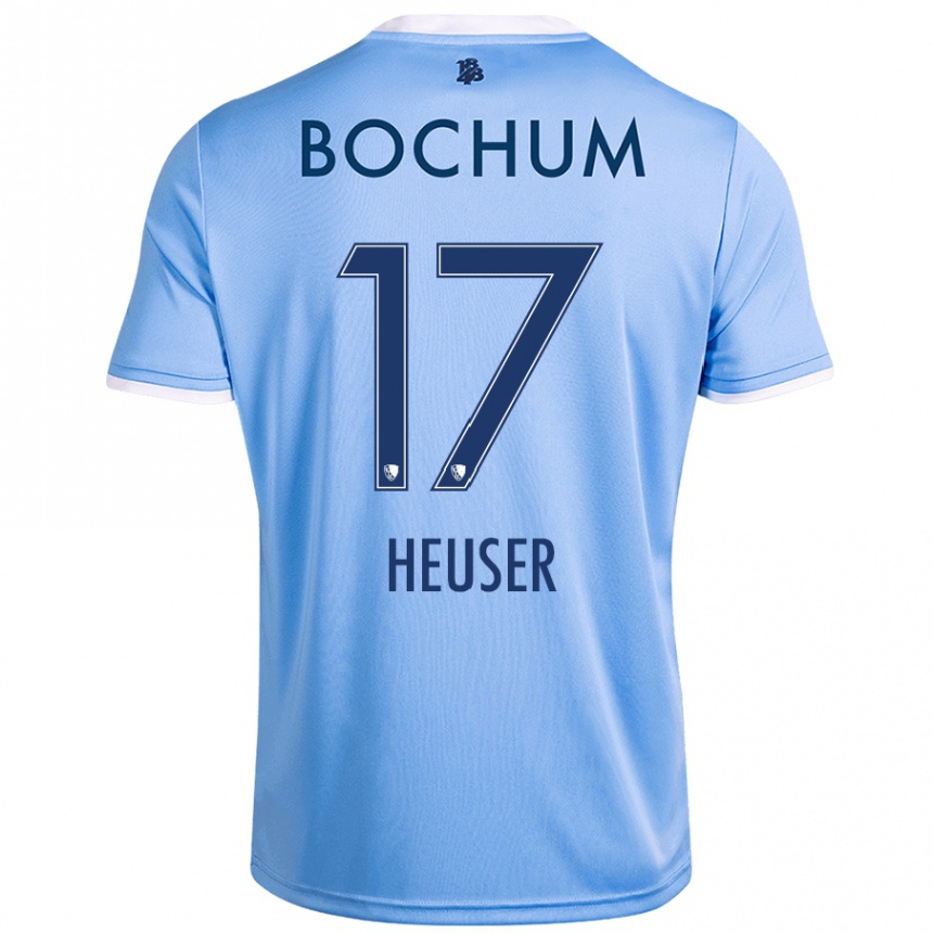 Niño Fútbol Camiseta Ben Heuser #17 Azul Cielo 2ª Equipación 2024/25