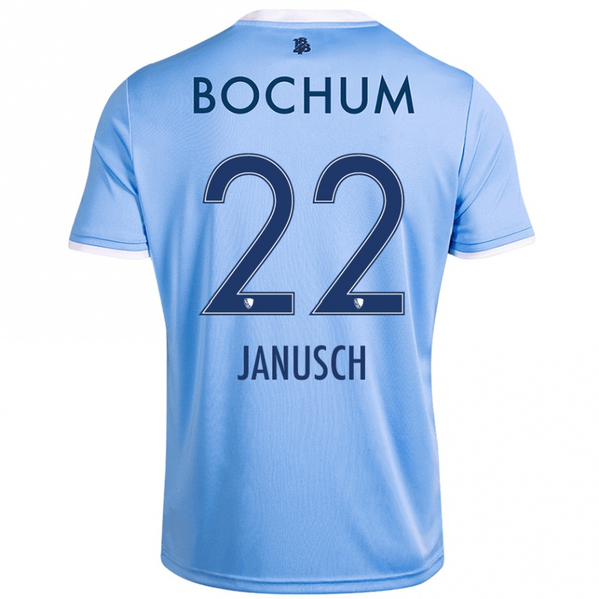 Niño Fútbol Camiseta Thees Janusch #22 Azul Cielo 2ª Equipación 2024/25